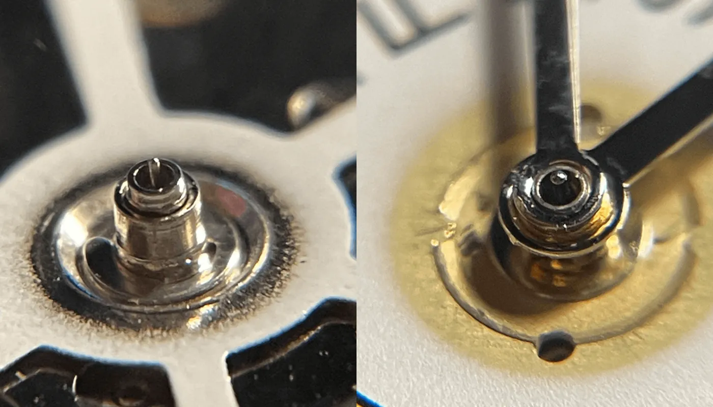 2813 vs 2836 dial with hour, minute and second hands